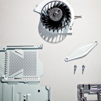 Sony's specially designed centrifugal fan (top).