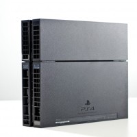 The underside of the PlayStation 4, whose look and feel was overseen by Sony design guru Tetsu Sumii.